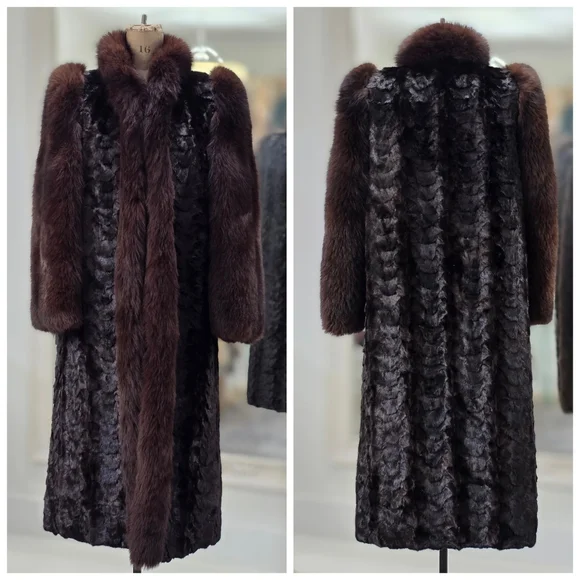 Mahogany Fox Fur Crop Coat - Picture 10 of 11